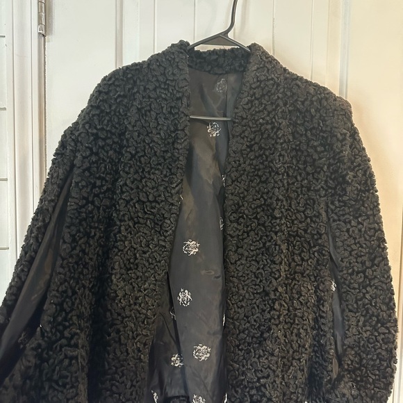 None Jackets & Blazers - Vtg Persian Lamb Curly Wool Capelet 1940s Union Tag National Coat And Suit Comp